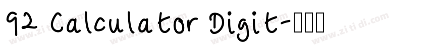 92 Calculator Digit字体转换
